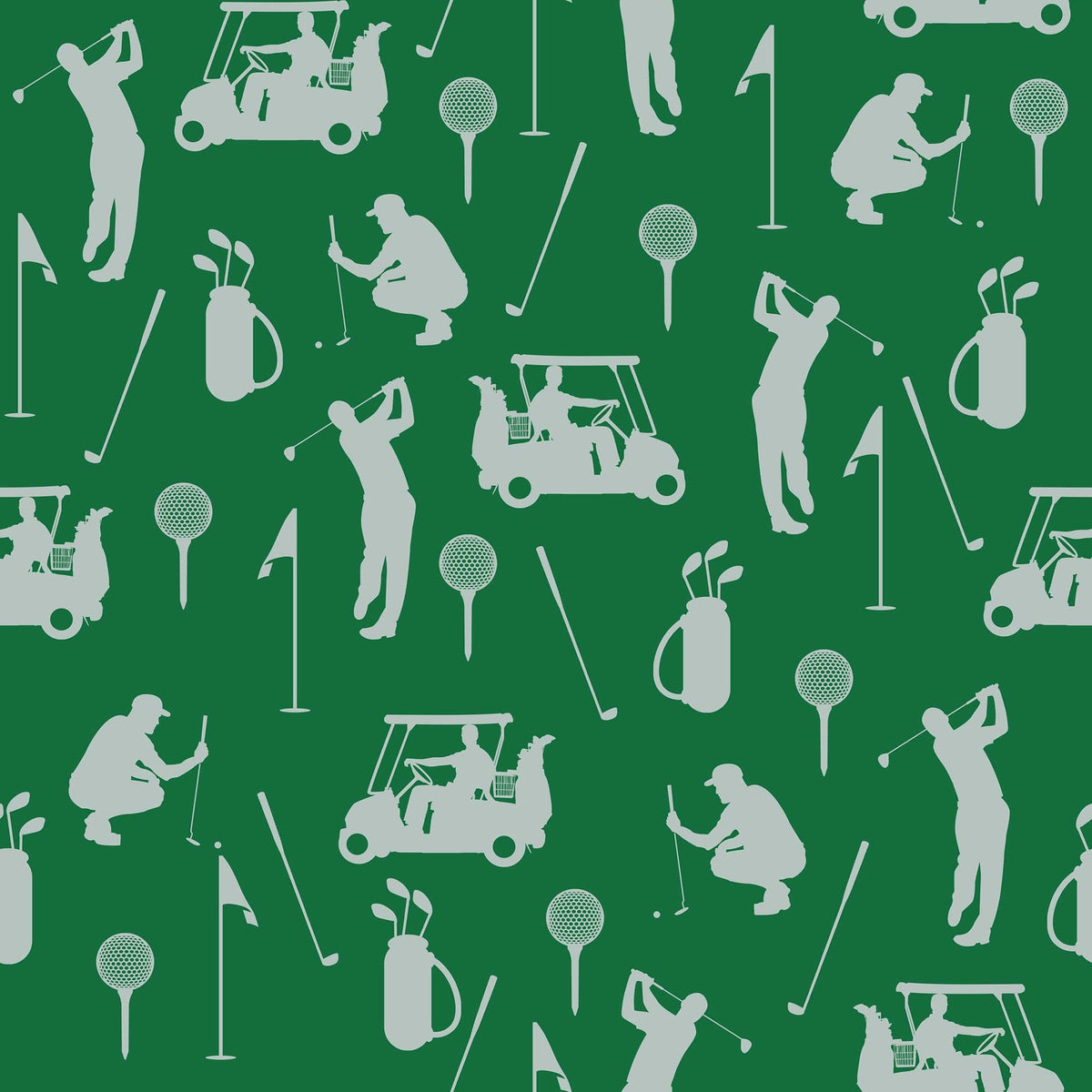Golf Pattern Green Wallpaper Mural. #6746, photo 9 of 17
