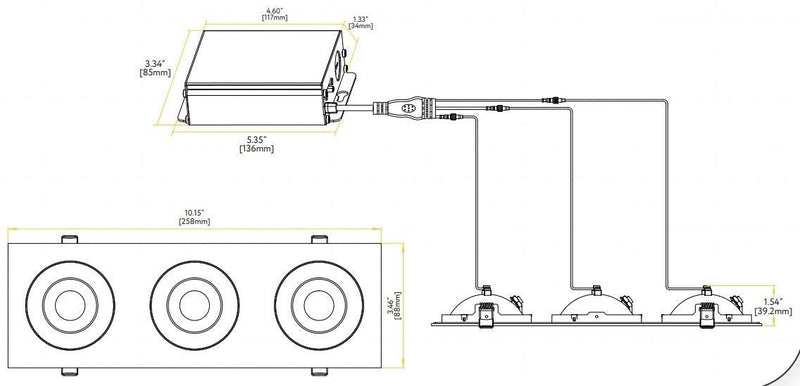 Goodlite Flarion G-00823 3" 23W LED 3 Head Rotating Gimbal Selectable CCT