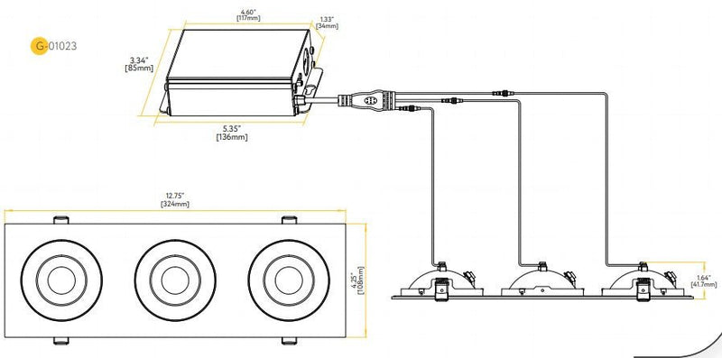 Goodlite Flarion G-01123 3.5" 27W LED 3 Head Rotating Gimbal Selectable CCT