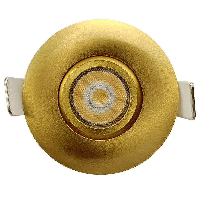 Goodlite G-19837 2" 5W LED Brushed Brass Gimbaled Round Spotlight Selectable CCT