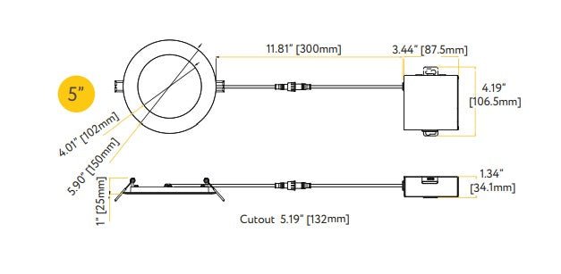 Goodlite G-20222 5" 15W LED Round Recessed Slim Spotlight Selectable CCT