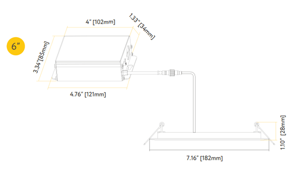 Goodlite G-20223 6" 20W LED Round Recessed Slim Spotlight Selectable CCT, photo 2 of 2