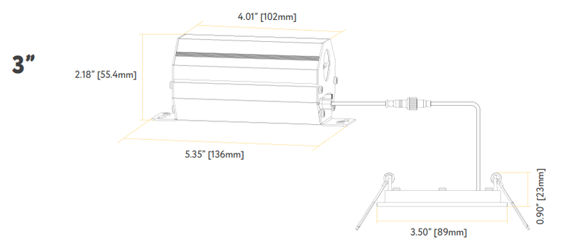 Goodlite G-20225 3" 8W LED Square Recessed Slim Spotlight Selectable CCT