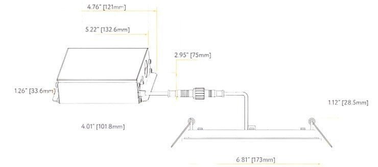 Goodlite G-20228 6" 18W  LED Square Recessed Slim Spotlight Selectable CCT