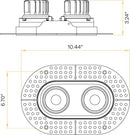 Goodlite G-23372 3.5" 28W 2 Head Oval Trimless Gimbal Selectable CCT