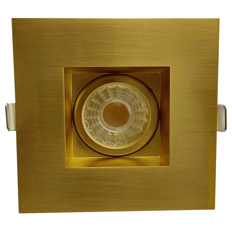 Goodlite G-48369 8W LED 3" Square Regress Gimbal Downlight Selectable CCT Brushed Brass