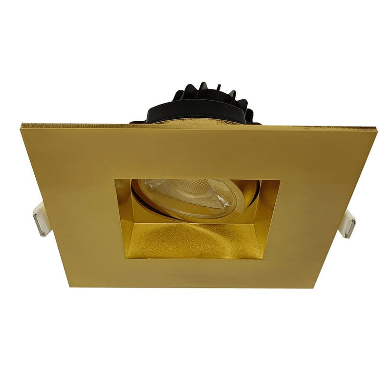 Goodlite G-48369 8W LED 3" Square Regress Gimbal Downlight Selectable CCT Brushed Brass