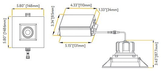 Goodlite G-48440 3.5″ 14W LED Gimbal Selectable CCT Black