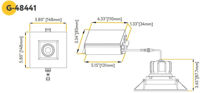 Goodlite G-48441 3.5″ 14W LED Gimbal Selectable CCT