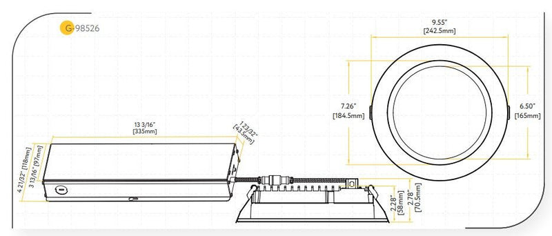 Goodlite G-98526 8" 80W LED Commercial Regressed Downlight Selectable CCT/Wattage