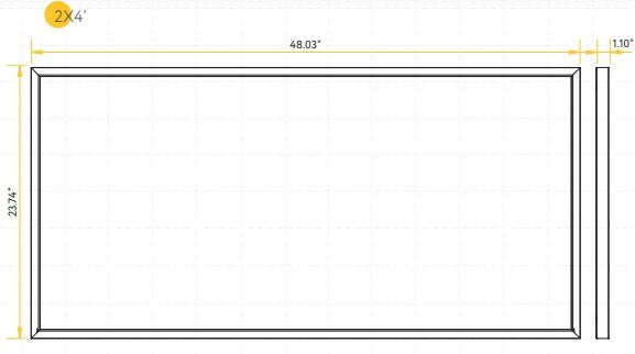 Goodlite GLAWRE` G12024 62W LED 2X4 Surface Mount Panel Selectable CCT/Wattage