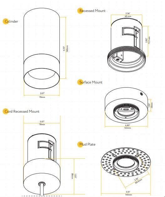 Goodlite Jupiter 3" 20W Cylinder Surface Mount Options, photo 3 of 22