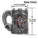 Gothic baphomet resin stainless steel tankard bar decor by Decorbites