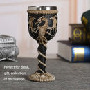 Gothic dragon skull goblet stainless steel dining room wine glass by Decorbites