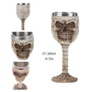 Gothic dragon skull goblet stainless steel dining room wine glass by Decorbites