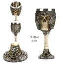 Gothic dragon skull goblet stainless steel dining room wine glass by Decorbites