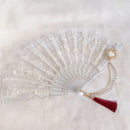 Gothic gold filigree lace fan red white & black party decor by Decorbites