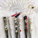 Gothic gold filigree lace fan red white & black party decor by Decorbites