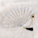 Gothic gold filigree lace fan red white & black party decor by Decorbites