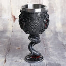 Gothic silver baphomet wine glass stainless steel dining room goblet by Decorbites