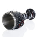 Gothic silver baphomet wine glass stainless steel dining room goblet by Decorbites