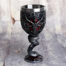 Gothic silver baphomet wine glass stainless steel dining room goblet by Decorbites