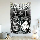 Gothic white & red baphomet poster tapestry bedroom wall decor by Decorbites