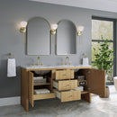 James Martin Hudson 60" Double Bathroom Vanity, Light Natural Oak