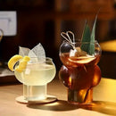 Gourd shaped glass cup set with wooden handle – kitchen drinkware by Decorbites