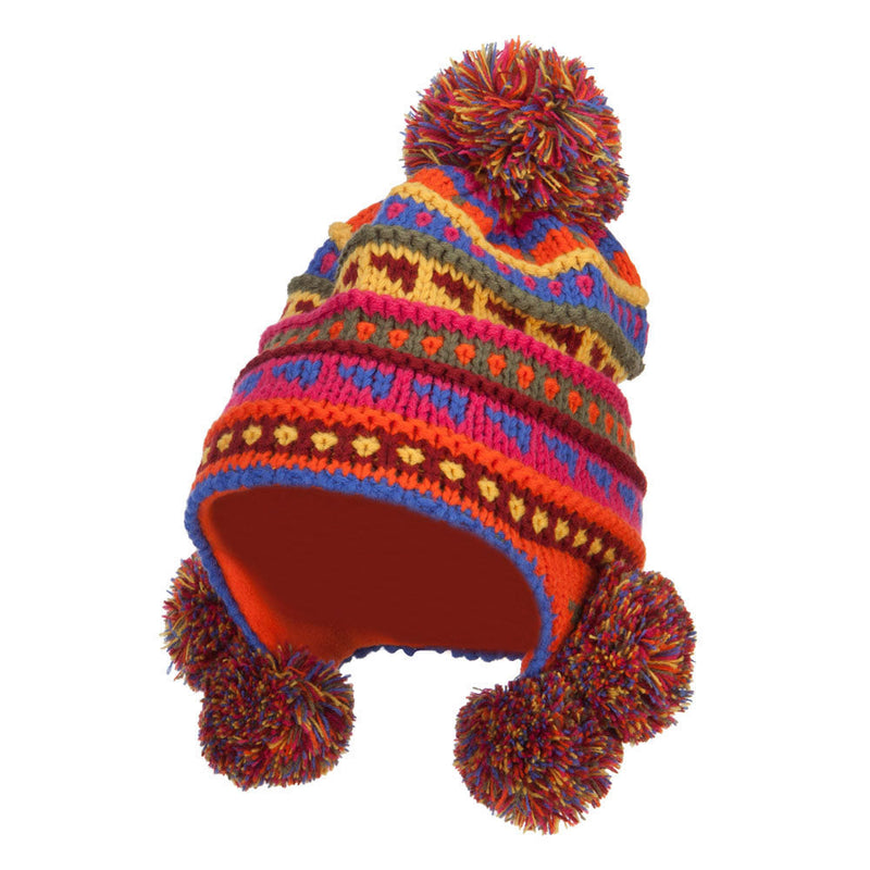 Girl's Striped Pom Ski Beanie