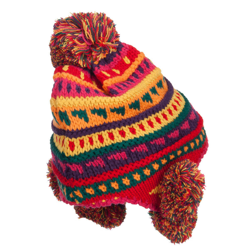 Girl's Striped Pom Ski Beanie