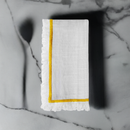 Table Cloth Napkins Set of 4 with Yellow Embroidery