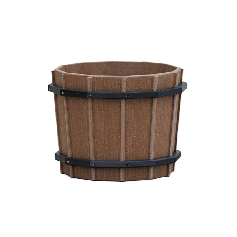 16 inch Barrel Flower Pot, Hand Crafted from Poly Lumber