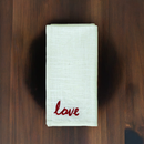 Table Cloth Napkins Set of 4 with Red Embroidery