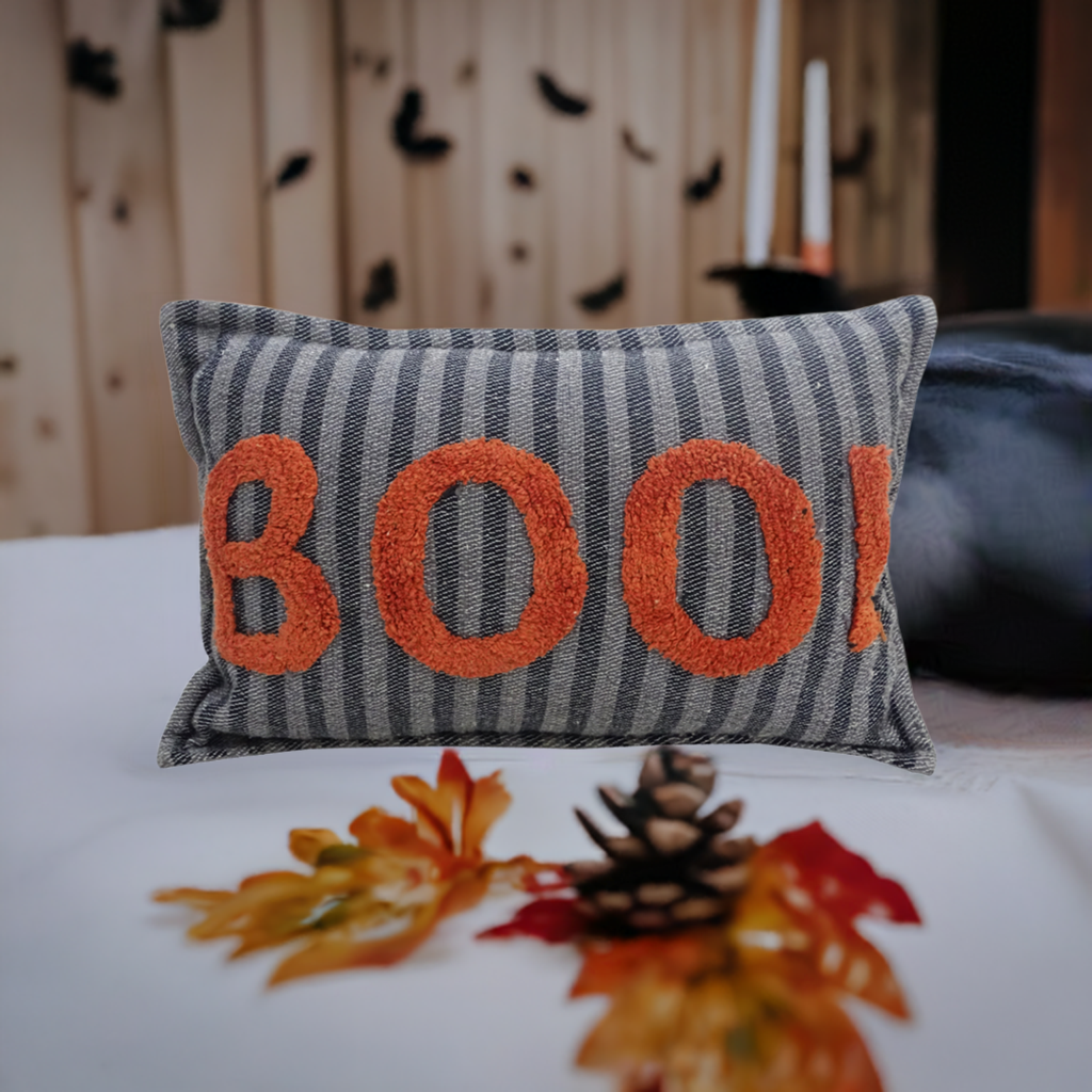 Halloween Throw Pillow Texted BOO! 14" x 24", photo 4 of 7