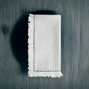 Table Cloth Napkins Set of 4 with Black Embroidery