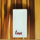 Table Cloth Napkins Set of 4 with Red Embroidery
