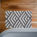 CHICOS HOME Bath Rug Geometric Pattern in Grey & Ivory