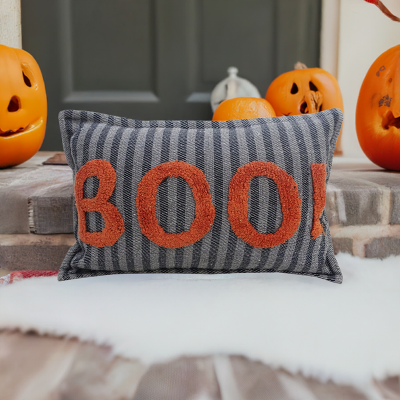 Halloween Throw Pillow Texted BOO! 14" x 24", photo 5 of 7