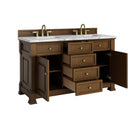 James Martin Brookfield 60" Double Bathroom Vanity, Honey Oak