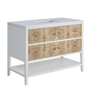 James Martin Olena 48" Single Bathroom Vanity, Polished White and Light Mappa Burl