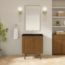 James Martin Laurent 30" Dual Mount Single Bathroom Vanity, Honey Oak