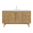 James Martin Laurent 60" Dual Mount Single Bathroom Vanity, Light Natural Oak