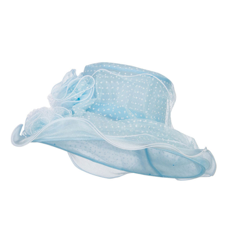 Polka Dot 3 Flowers Organza Hat