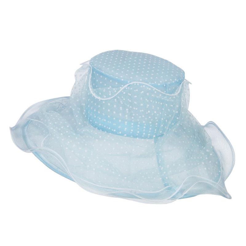 Polka Dot 3 Flowers Organza Hat