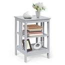 3-Tier Nightstand Sofa Side Table with Baffles and Round Corners by LJGDeals
