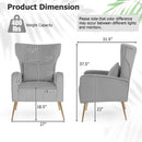 Velvet Upholstered Wingback Chair with Lumbar Pillow and Golden Metal Legs by LJGDeals