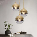 Gradient glass ball chandelier set for dining room by Decorbites