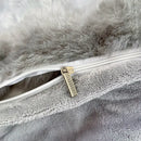 GobekUsa Gradient Gray Faux Rabbit Fur Velvet Bedding Set: Duvet Cover, Bedsheet, Pillowcase