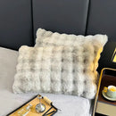 GobekUsa Gradient Gray Faux Rabbit Fur Velvet Bedding Set: Duvet Cover, Bedsheet, Pillowcase